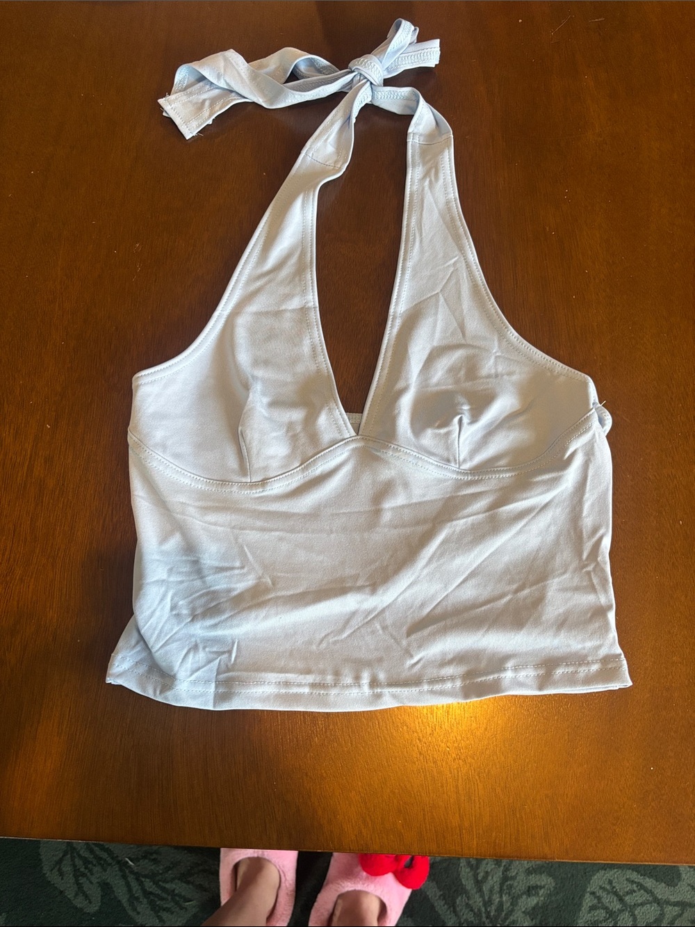 Light Blue Halter Crop Top
